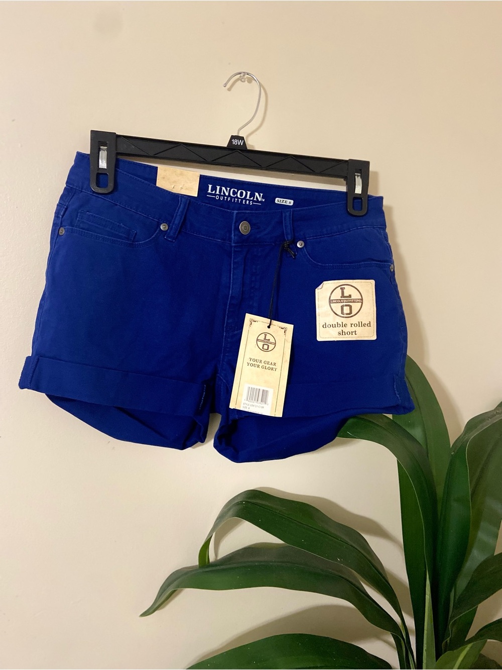 Lincoln Outfitters Double Rolled Jean Shorts — Cobalt Blue